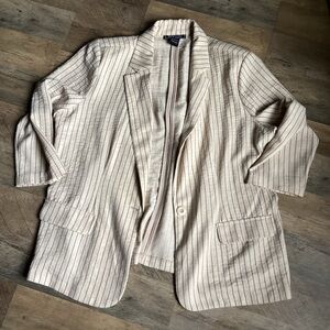 NYCC Striped Cream Blazer for Women